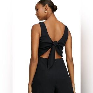 Aritzia Wilfred Ecoulement Wrap Jumpsuit Sz 2 Black Tie Back Sleeveless